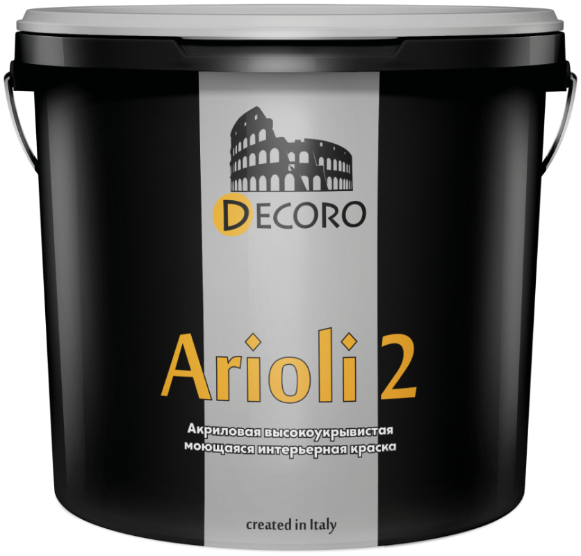 Arioli 2 (Ариоли) краска интерьерная высокоукрывистая, моющаяся супербелая для внутренних и наружных работ