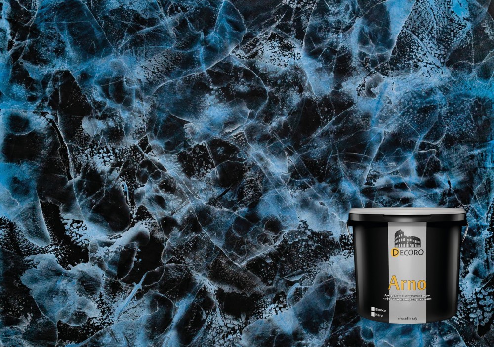 Arno Nero (Арно неро) декоративное покрытие "замша" с эффектом мрамора с прожилками